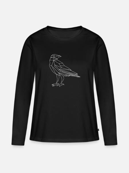 Rabe - Frauen Premium Bio Langarmshirt - Schwarz
