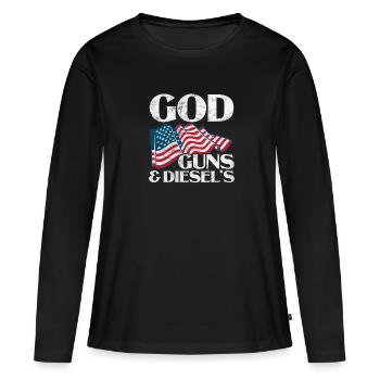 Diesel Amérique - T-shirt manches longues Premium bio Femme - noir - Devant - Julia (174cm)