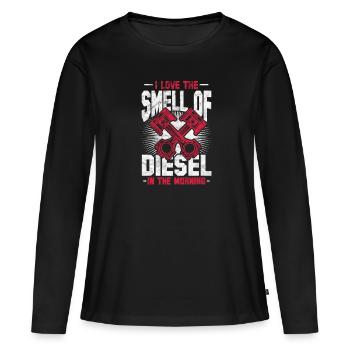 Diesel - T-shirt manches longues Premium bio Femme - noir - Devant - Julia (174cm)