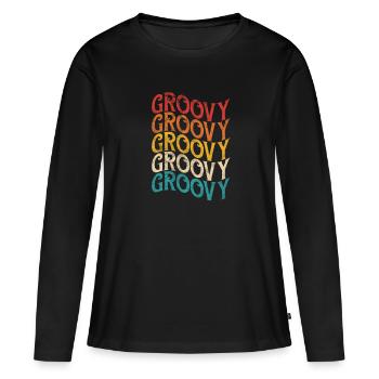 Hippie - T-shirt manches longues Premium bio Femme - noir - Devant - Julia (174cm)