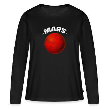 Mars - Women's Premium Organic Long Sleeve Shirt - black - Front - Julia (174cm)
