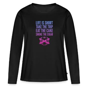 Cigare Fumeur Tabac Cigare Cadeau - T-shirt manches longues Premium bio Femme - noir - Devant - Julia (174cm)