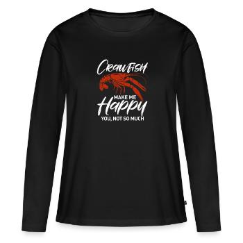 Languste - Frauen Premium Bio Langarmshirt - Schwarz - Vorne - Julia (174cm)