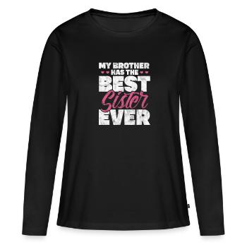 Bruder - Frauen Premium Bio Langarmshirt - Schwarz - Vorne - Julia (174cm)