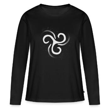 Triskele - T-shirt manches longues Premium bio Femme - noir - Devant - Julia (174cm)