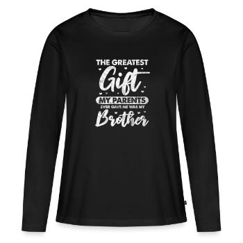 Frère - T-shirt manches longues Premium bio Femme - noir - Devant - Julia (174cm)