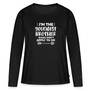 Frère - T-shirt manches longues Premium bio Femme - noir - Devant - Julia (174cm)