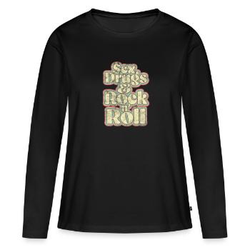 Hippie - T-shirt manches longues Premium bio Femme - noir - Devant - Julia (174cm)