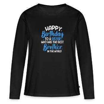 Frère - T-shirt manches longues Premium bio Femme - noir - Devant - Julia (174cm)
