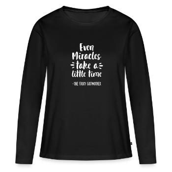 Marraine - T-shirt manches longues Premium bio Femme - noir - Devant - Julia (174cm)