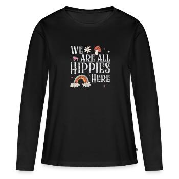 Hippie - T-shirt manches longues Premium bio Femme - noir - Devant - Julia (174cm)
