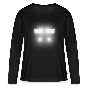 Tractor Headlights - Women's Premium Organic Long Sleeve Shirt - black - Front - Julia (174cm)