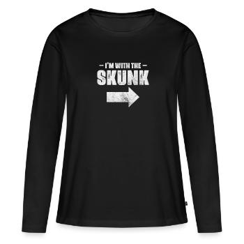 Stinktier Stinken Stinker Skunk Geschenk - Frauen Premium Bio Langarmshirt - Schwarz - Vorne - Julia (174cm)