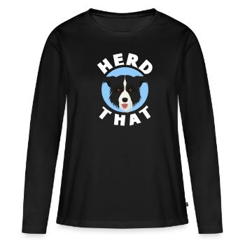 Border Collie - T-shirt manches longues Premium bio Femme - noir - Devant - Julia (174cm)
