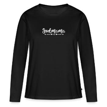 Marraine - T-shirt manches longues Premium bio Femme - noir - Devant - Julia (174cm)
