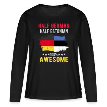 Moitié allemand moitié estonien - T-shirt manches longues Premium bio Femme - noir - Devant - Julia (174cm)