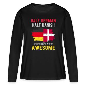 Moitié allemand moitié danois - T-shirt manches longues Premium bio Femme - noir - Devant - Julia (174cm)