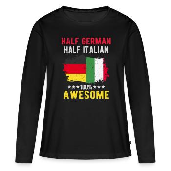 Moitié allemand moitié italien - T-shirt manches longues Premium bio Femme - noir - Devant - Julia (174cm)