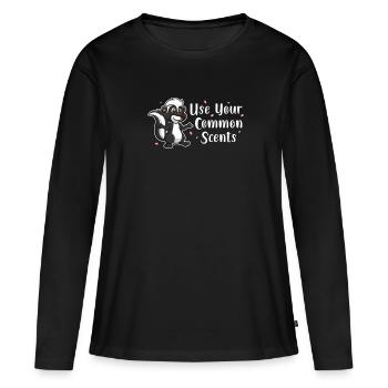Stinktier - Frauen Premium Bio Langarmshirt - Schwarz - Vorne - Julia (174cm)