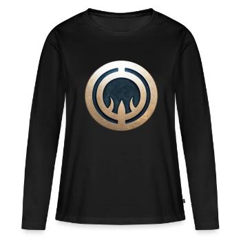 Médaille AI #2 - T-shirt manches longues Premium bio Femme - noir - Devant - Julia (174cm)