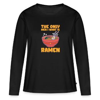 Ramen - Women's Premium Organic Long Sleeve Shirt - black - Front - Julia (174cm)