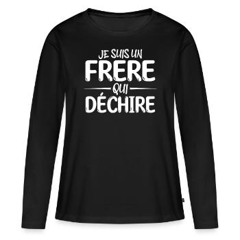 Je suis un frère qui déchire cadeau pour mon frère - T-shirt manches longues Premium bio Femme - noir - Devant - Julia (174cm)