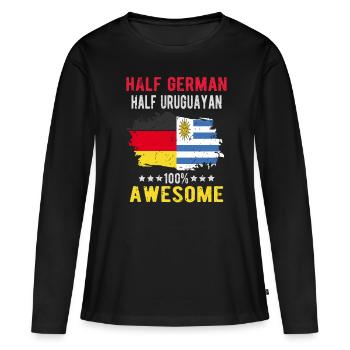 Moitié allemand moitié uruguayen - T-shirt manches longues Premium bio Femme - noir - Devant - Julia (174cm)