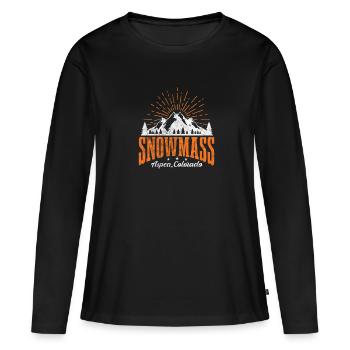 Colorado Aspen USA Amérique Cadeau - T-shirt manches longues Premium bio Femme - noir - Devant - Julia (174cm)