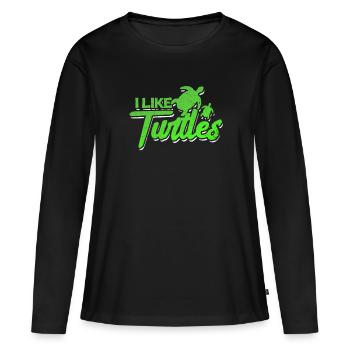 Tortue - T-shirt manches longues Premium bio Femme - noir - Devant - Julia (174cm)