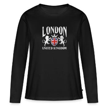 Londres - T-shirt manches longues Premium bio Femme - noir - Devant - Julia (174cm)