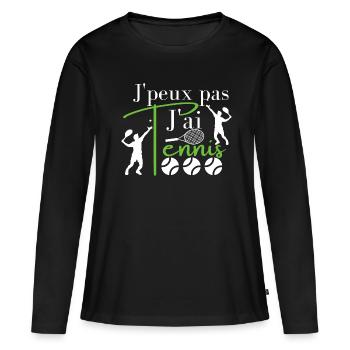 I Can't I Have Tennis 🎾 - Women's Premium Organic Long Sleeve Shirt - black - Front - Julia (174cm)