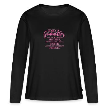 Marraine - T-shirt manches longues Premium bio Femme - noir - Devant - Julia (174cm)