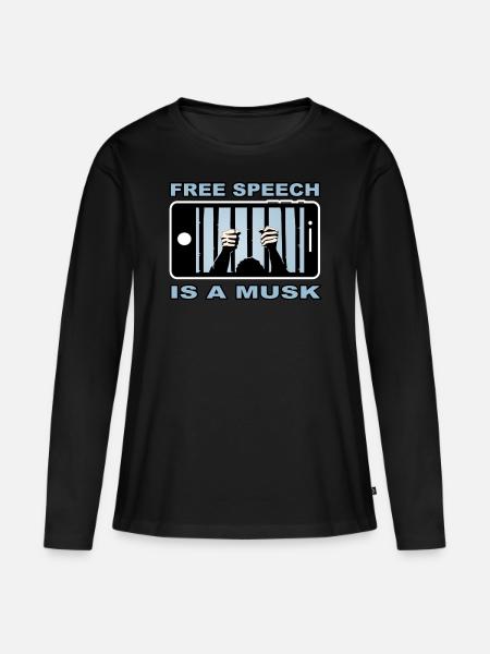 Free Speech - Frauen Premium Bio Langarmshirt - Schwarz