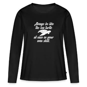 Tortue Tortue Sea Créatures marines Cadeau - T-shirt manches longues Premium bio Femme - noir - Devant - Julia (174cm)