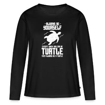 Tortue - T-shirt manches longues Premium bio Femme - noir - Devant - Julia (174cm)