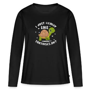 Tortue - T-shirt manches longues Premium bio Femme - noir - Devant - Julia (174cm)