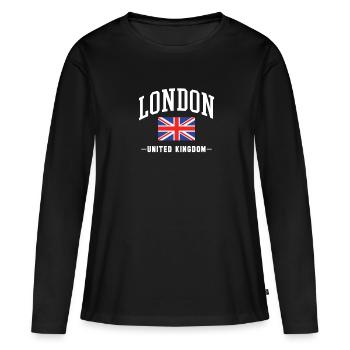 Londres - T-shirt manches longues Premium bio Femme - noir - Devant - Julia (174cm)