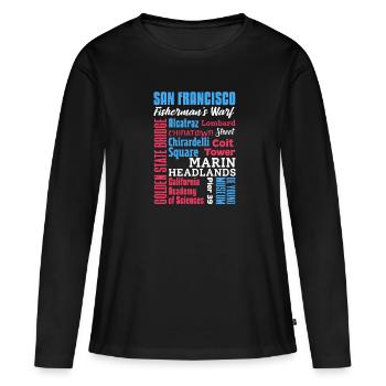 San Francisco - T-shirt manches longues Premium bio Femme - noir - Devant - Julia (174cm)