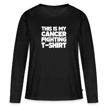 Cancer Maladie Maladie Combattre Cadeau - T-shirt manches longues Premium bio Femme - noir - Devant - Julia (174cm)