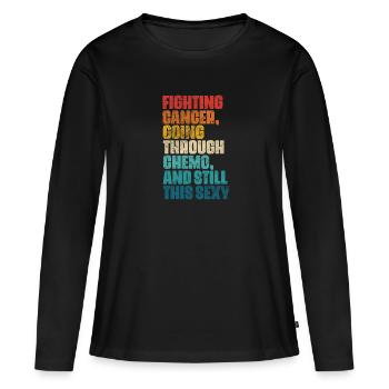 Cancer - Women's Premium Organic Long Sleeve Shirt - black - Front - Julia (174cm)