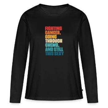 Cancer Maladie Maladie Combattre Cadeau - T-shirt manches longues Premium bio Femme - noir - Devant - Julia (174cm)