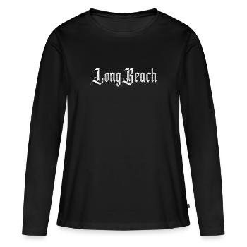 Hip-hop - T-shirt manches longues Premium bio Femme - noir - Devant - Julia (174cm)
