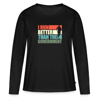 Courir - T-shirt manches longues Premium bio Femme - noir - Devant - Julia (174cm)