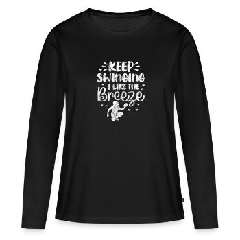 Softball - T-shirt manches longues Premium bio Femme - noir - Devant - Julia (174cm)