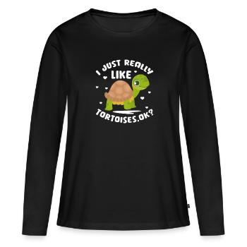 Tortue Tortue Sea Créatures marines Cadeau - T-shirt manches longues Premium bio Femme - noir - Devant - Julia (174cm)