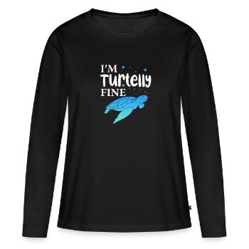 Tortue Tortue Sea Créatures marines Cadeau - T-shirt manches longues Premium bio Femme - noir - Devant - Julia (174cm)