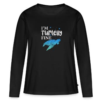 Tortue - T-shirt manches longues Premium bio Femme - noir - Devant - Julia (174cm)
