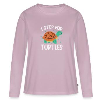 Turtle - Women's Premium Organic Long Sleeve Shirt - dusky pink - Front - Julia (174cm)
