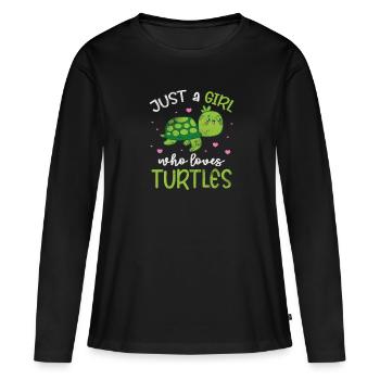 Tortue - T-shirt manches longues Premium bio Femme - noir - Devant - Julia (174cm)