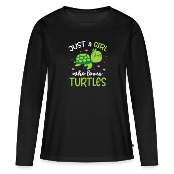 Tortue Tortue Sea Créatures marines Cadeau - T-shirt manches longues Premium bio Femme - noir - Devant - Julia (174cm)